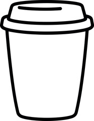 Minimalist takeaway coffee cup line art simple beverage container vector