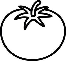 Simple tomato outline icon fresh healthy ingredient vector art vector