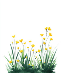 Obraz premium daffodils in the grass isolated