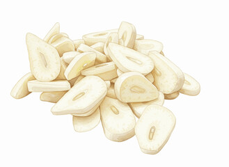 Pungent Cloves chopped garlic isolated watercolor vector illustration svg