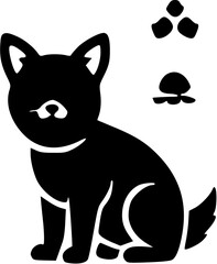 Fototapeta premium Cute dog icon illustration drawing