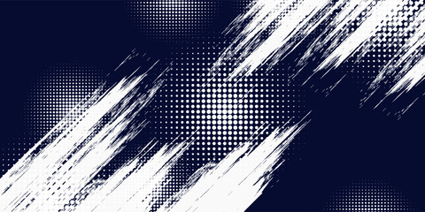 Dots halftone white and blue color pattern gradient grunge texture background. Dots pop art comics sport style vector illustration