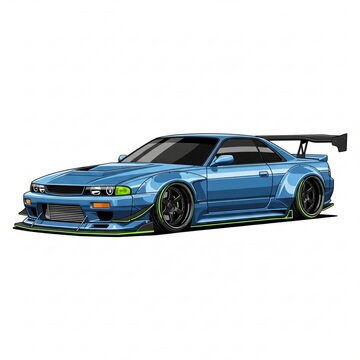 Modified Sports Car with Custom Body Kit 