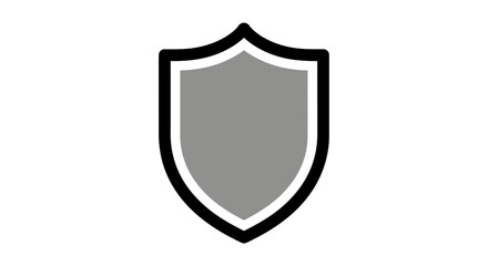 Stylized defense shield emblem with a bold outline against a clean white background for graphic