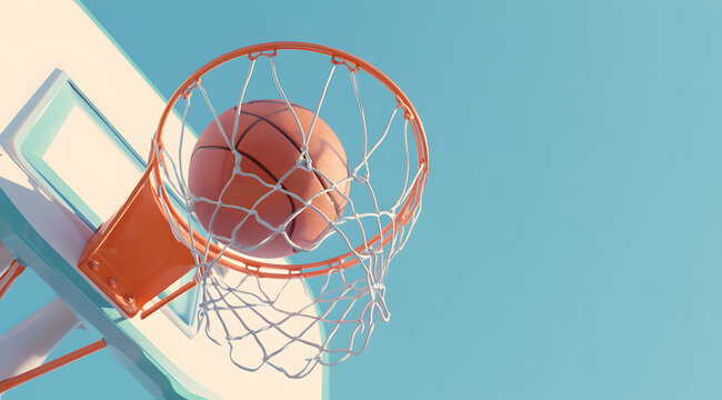 basketball hoop on a blue background