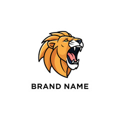 Modern logo design featuring a roaring lion's profile in black, white, and orange, with 'ROAR' text.