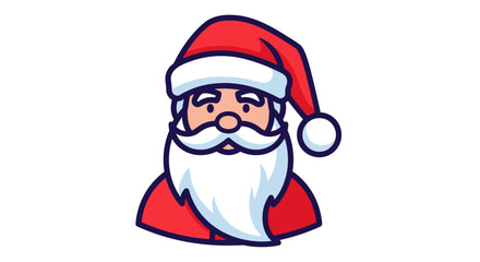 Cartoon Santa Claus illustration, traditional holiday icon with a cheerful expression