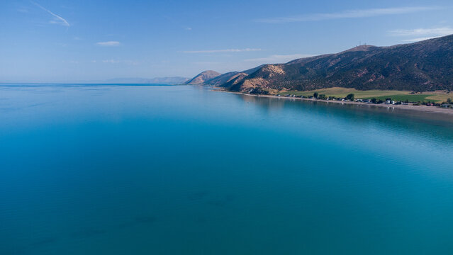 Summer Aerial Views of Bear Lake State Park Utah Paddle Boarding 