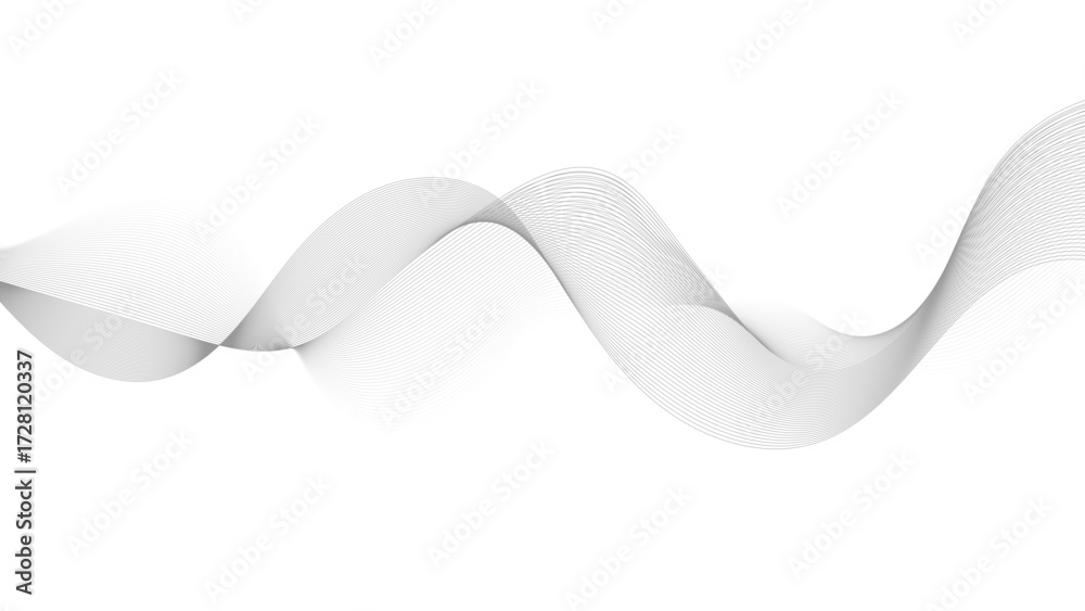 Canvas Prints abstract vector composition of wave lines on transparent background, ideal for high-tech communicati