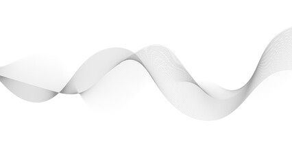 Abstract Vector Composition of Wave Lines on Transparent Background, Ideal for High-Tech Communication Designs, Big Data Reports.