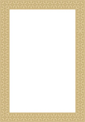 Vector square gold ancient Russian ornament. Slavic rectangle, border, frame. Painting of the royal chambers.