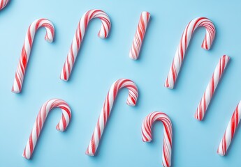 Candy canes on light blue background (2)