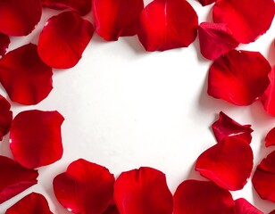 Rose Petals Framing a Blank Space