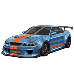 Modified Drift Sports Car with Aerodynamic 