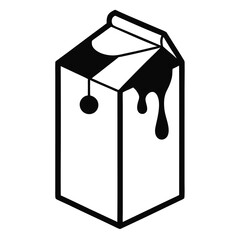 Milk Carton Vector Icon – Dairy Drink Packaging Illustration