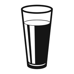 Vector Illustration of a Glass of Water Icon on White Background