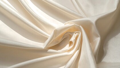Luxurious cream-colored silk fabric draped in soft folds