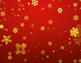 Red background with gold snowflakes