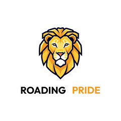 A vibrant, modern geometric illustration of a majestic golden lion's head, featuring bold outlines and the text 