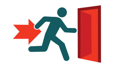Emergency Exit Sign Depicting Escape Route A Visual Guide for Safe Evacuation and Emergency Preparedness Awareness