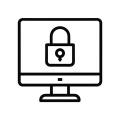 Secure Computer – Data Protection Icon