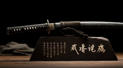 Katana Blade and Handle on Stand, Elegant Presentation