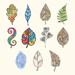 Hand Drawn Leaf Shapes #01
