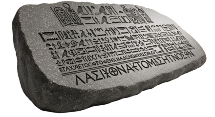 Rosetta Stone Ancient Egyptian Hieroglyphs and Greek Scripts