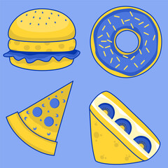 fast food icons vector style
