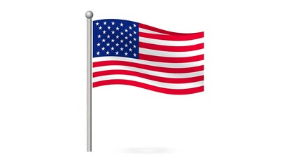 American flag waving on a flagpole