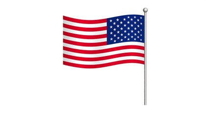 Fototapeta premium American flag waving on a pole (1)