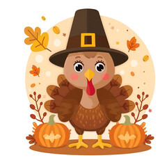 thanksgiving turkey with pumpkin