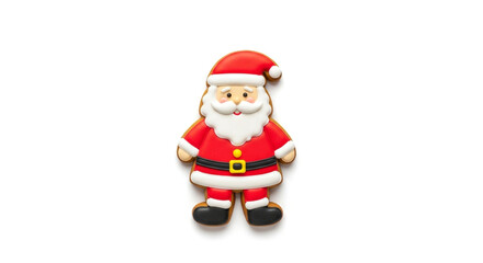 Obraz premium Gingerbread santa claus cookie isolated on white background, a festive treat for christmas, adding a touch of holiday cheer