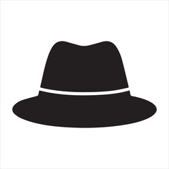 Hat icon silhouette vector with white background