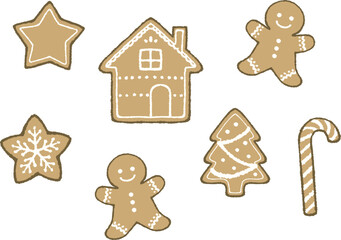 Cute Christmas Cookies with Gingerbread Man and Holiday Shapes