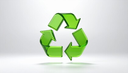 Obraz premium Green recycle symbol on eco friendly background