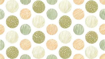 Seamless pattern of hand-drawn scribble polka dots background 