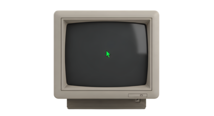 Green Cursor on Dark Retro Monitor Screen