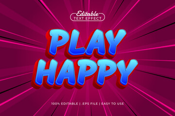 play happy editable text effect