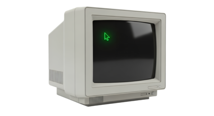 Retro CRT Monitor with Green Cursor