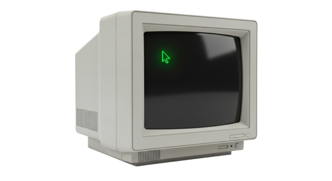Retro CRT Monitor with Green Cursor