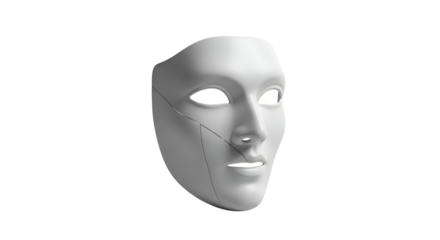 Broken White Face Mask Black Stage