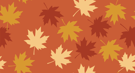 Autumnal Maple Leaf Pattern with Warm Earth Tones, Perfect for Seasonal Backgrounds, Textile Designs, and Fall-Themed Creative Projects and Digital Marketing