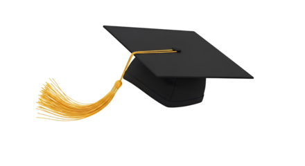 Black Graduation Cap with Gold Tassel