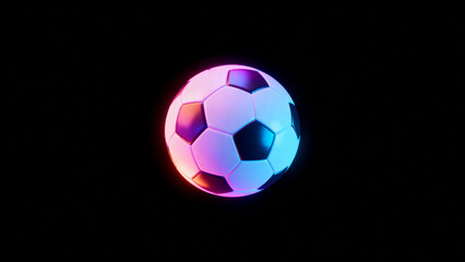 Fototapeta premium soccer ball on black background
