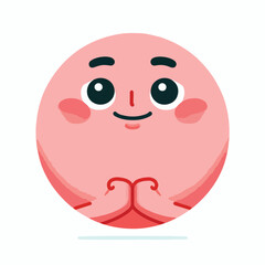 Cute and adorable pink emoji face. Vector, illustration, design, icon set.