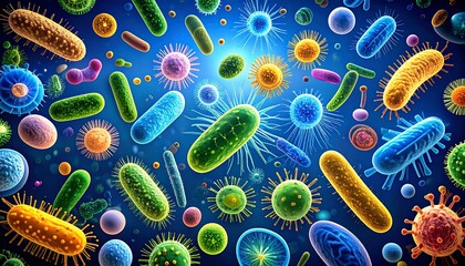 Colorful microscopic organisms