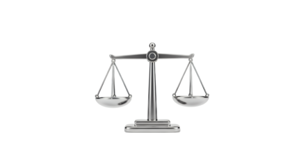Silver Scales of Justice Symbol on Black Background