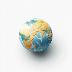 Fototapeta premium Detailed, stylized globe, Earth's continents and oceans
