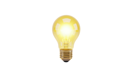 Bright glowing light bulb symbolizing innovation and ideas